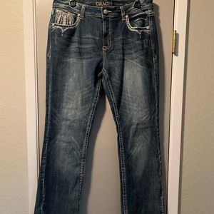 Grace In LA Embroidered Jeans, East Fit